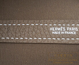 Hermes　Garden Party bag 30/TPM　Etoupe grey　Toile officier with Buffalo leather　Silver hardware