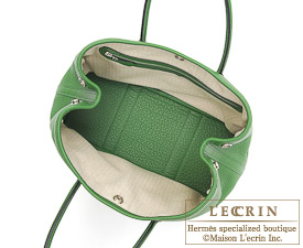 Hermes　Garden Party bag 30/TPM　Vert benghal　Buffalo sindhu leather　Silver hardware
