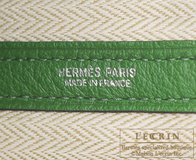 Hermes　Garden Party bag 30/TPM　Vert benghal　Buffalo sindhu leather　Silver hardware