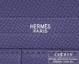 Hermes　Bearn Soufflet　Iris　Epsom leather　Silver hardware