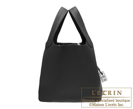 Hermes　Picotin Lock bag 18/PM　Black　Clemence leather　Silver hardware