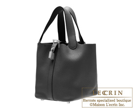 Hermes　Picotin Lock bag PM　Black　Clemence leather　Silver hardware