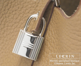 Hermes　Picotin Lock bag 18/PM　Tabac camel　Clemence leather　Silver hardware