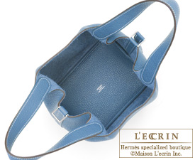 Hermes　Picotin Lock bag 18/PM　Blue jean　Clemence leather　Silver hardware