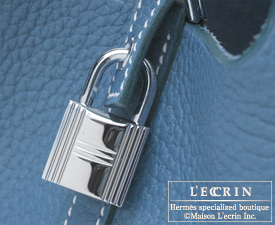 Hermes　Picotin Lock bag 18/PM　Blue jean　Clemence leather　Silver hardware