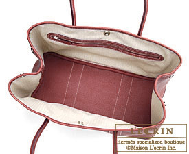 Hermes　Garden Party bag TPM　Rouge H　Negonda leather　Silver hardware