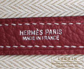 Hermes　Garden Party bag TPM　Rouge H　Negonda leather　Silver hardware