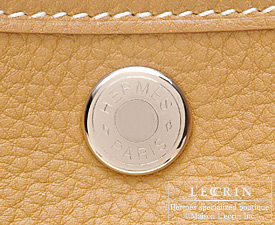 Hermes　Garden Party bag 30/TPM　Natural sable　Fjord leather　Silver hardware