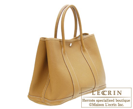 Hermes　Garden Party bag 36/PM　Natural sable　Fjord leather　Silver hardware