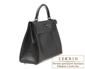 Hermes　So-black Kelly bag 32　Retourne　Black　Box calf leather　Black hardware