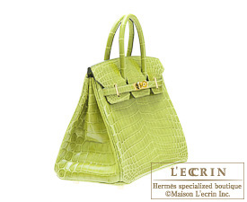 Hermes　Birkin bag 25　Anis green　Niloticus crocodile skin　Gold hardware