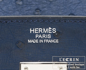Hermes　Birkin bag 30　Blue de malte　Ostrich leather　Silver hardware