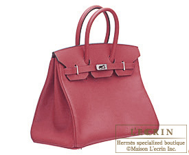 Hermes　Birkin bag 35　Ruby/Dark red　Epsom leather　Silver hardware 