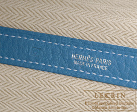 Hermes　Garden Party bag 30/TPM　Azur　Buffalo sindhu leather　Silver hardware