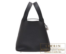 Hermes　Picotin Lock bag 22/MM　Black　Clemence leather　Silver hardware