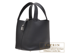 Hermes　Picotin Lock bag MM　Black　Clemence leather　Silver hardware