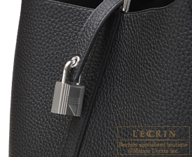 Hermes　Picotin Lock bag MM　Black　Clemence leather　Silver hardware