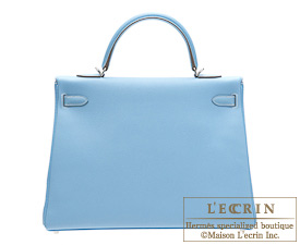 Hermes　Candy Kelly bag 35　Celeste/Celeste blue　Epsom leather　Silver hardware