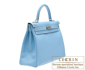 Hermes　Candy Kelly bag 35　Celeste/Celeste blue　Epsom leather　Silver hardware