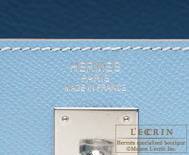 Hermes Candy Kelly bag 35 Retourne Celeste Epsom leather Silver hardware