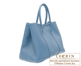 Hermes　Garden Party bag 36/PM　Azur　Negonda leather　Silver hardware