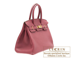 Hermes　Birkin bag 30　Bois de rose　Clemence leather　Gold hardware