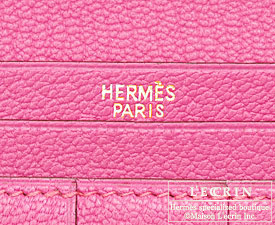 Hermes　Bearn Soufflet　Rose tyrien/Hot pink　Chevre myzore goatskin　Gold hardware