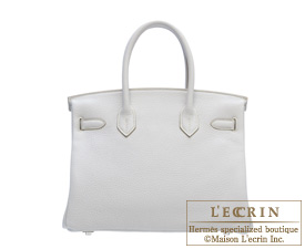 Hermes　Birkin Club bag 30　Pearl grey/Mykonos/White　Clemence/Lizard　Silver hardware