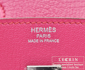 Hermes　Birkin bag 25　Rose shocking　Chevre myzore goatskin　Silver hardware