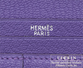 Hermes　Bearn Soufflet　Iris　Chevre myzore goatskin　Silver hardware