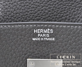 Hermes　Birkin bag 30　Graphite　Clemence leather　Silver hardware