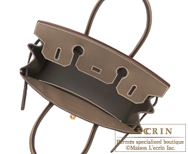 Hermes　Birkin bag 25　Etoupe grey　Epsom leather　Gold hardware 