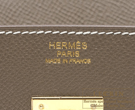 Hermes　Birkin bag 25　Etoupe grey　Epsom leather　Gold hardware 
