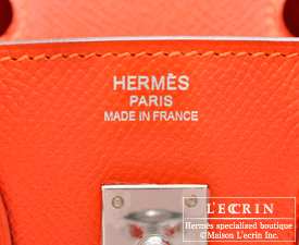 Hermes　Birkin bag 25　Feu　Epsom leather　Silver hardware