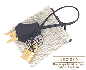 Hermes　Birkin bag 35　Blue indigo/Indigo blue　Clemence leather　Gold hardware