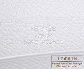Hermes　Bearn Soufflet　Rose tyrien/White　Epsom leather　Silver hardware