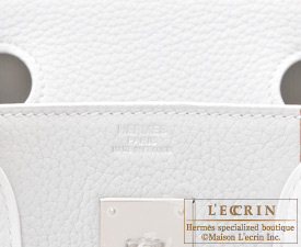 Hermes　Birkin Club bag 30　White/Sanguine/Pearl grey　Clemence/Lizard　Silver hardware