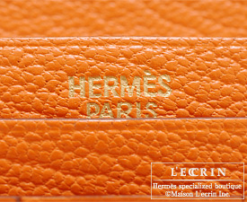 Hermes　Bearn Soufflet　Orange　Chevre myzore goatskin　Gold hardware