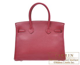 Hermes　Birkin bag 30　Ruby　Clemence leather　Silver hardware