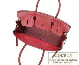 Hermes　Birkin bag 30　Ruby　Clemence leather　Silver hardware