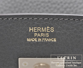 Hermes　Birkin Club bag 30　Etain/Graphite/Gris fonce　Clemence/Lizard　Champagne gold hardware