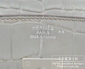 Hermes　Birkin bag 30　Himalaya grey　Matt niloticus crocodile skin　Silver hardware