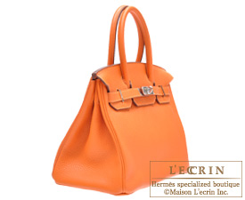Hermes　Birkin bag 30　Orange　Clemence leather　Silver hardware
