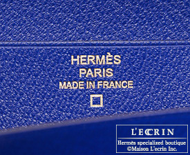 Hermes　Bearn Soufflet　Blue electric　Alligator　crocodile skin　Gold hardware