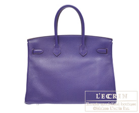 Hermes　Birkin bag 35　Iris　Clemence leather　Silver hardware