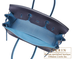 Hermes　Birkin bag 35　Blue de malte/Blue jean　Togo leather　Silver  hardware