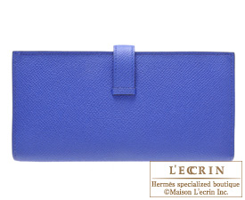 Hermes　Bearn Soufflet　Blue electric　Epsom leather　Gold hardware