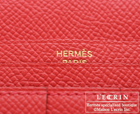 Hermes　Bearn Soufflet　Bougainvillier　Epsom leather　Gold hardware
