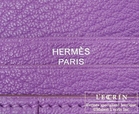 Hermes　Bearn Soufflet　Parme/Parma violet　Chevre myzore goatskin　Silver hardware