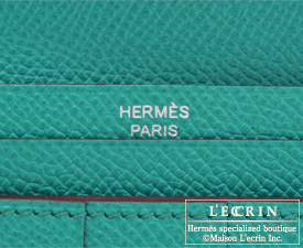 Hermes　Bearn Soufflet　Blue paon　Epsom leather　Silver hardware